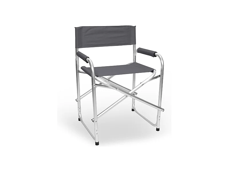 Sedia relax pieghevole Regista in alluminio con rivestimento in textilene grigio