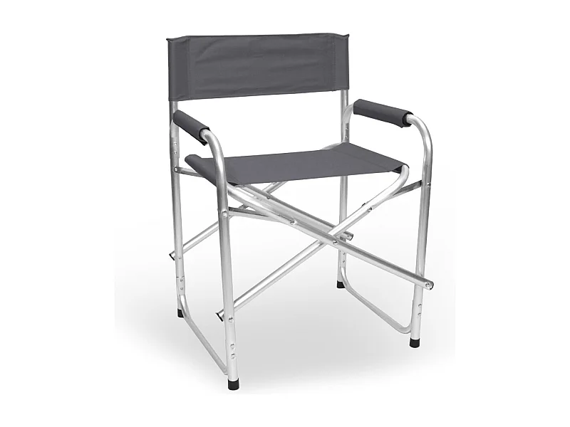 Fauteuil relax pliant Regista en aluminium avec revêtement en textilène gris