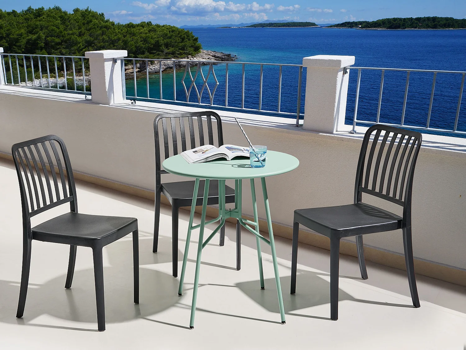 Table bistrot TALTAL 64 cm 64 cm Métal Vert clair