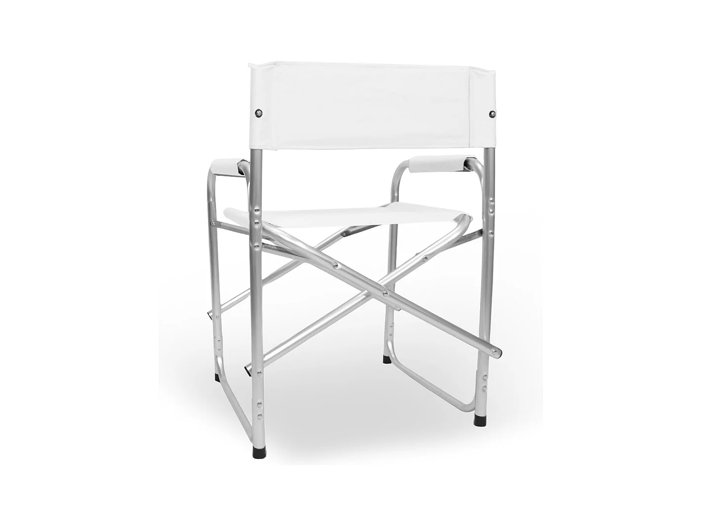 Sedia relax pieghevole Regista in alluminio con rivestimento in textilene bianco