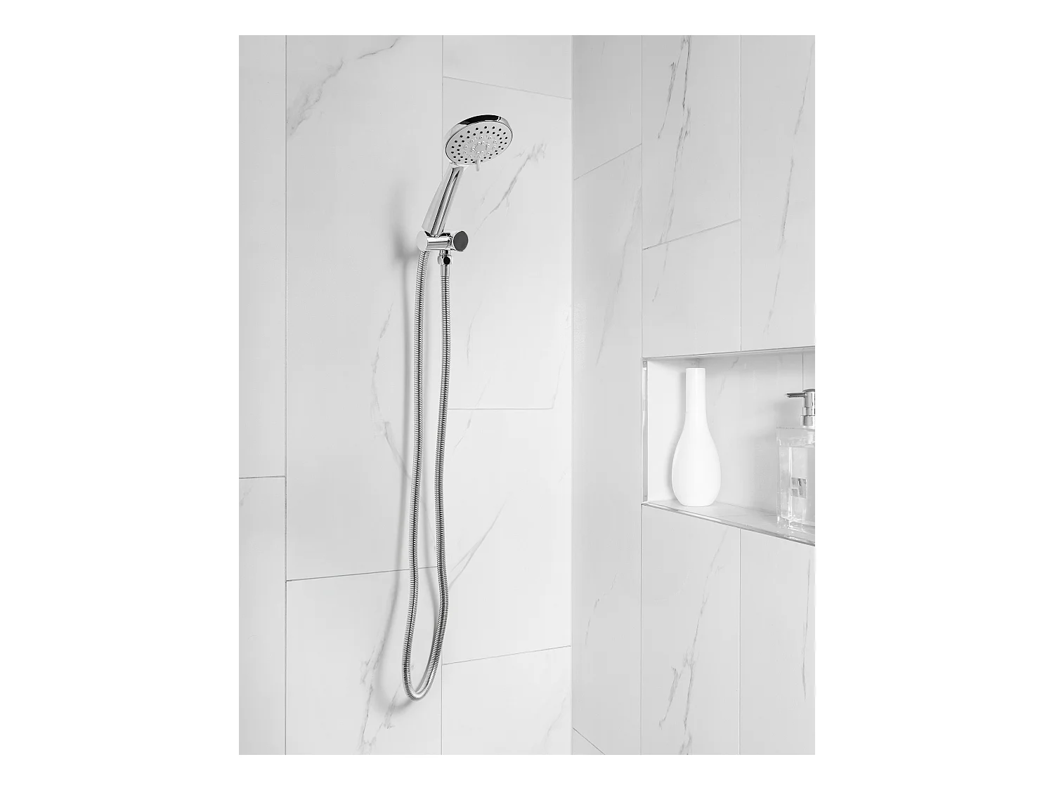 Kit de pommeau de douche avec tuyau flexible TAMUSHAL 3 modes Argenté