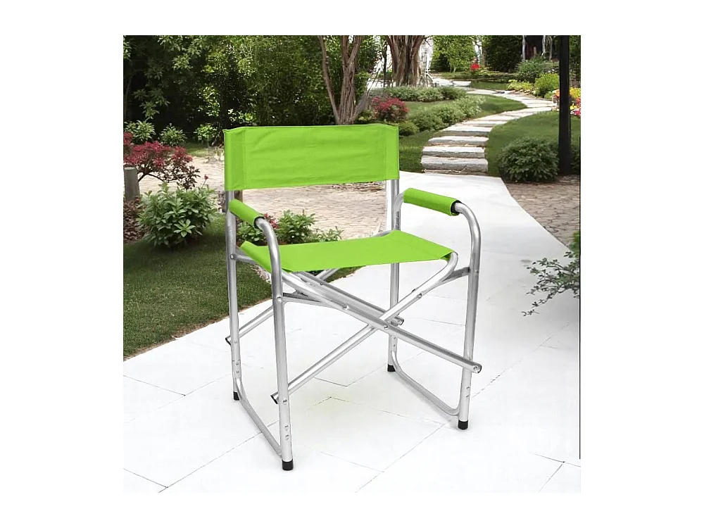 Sillón relax plegable Regista de aluminio con revestimiento de textilene verde