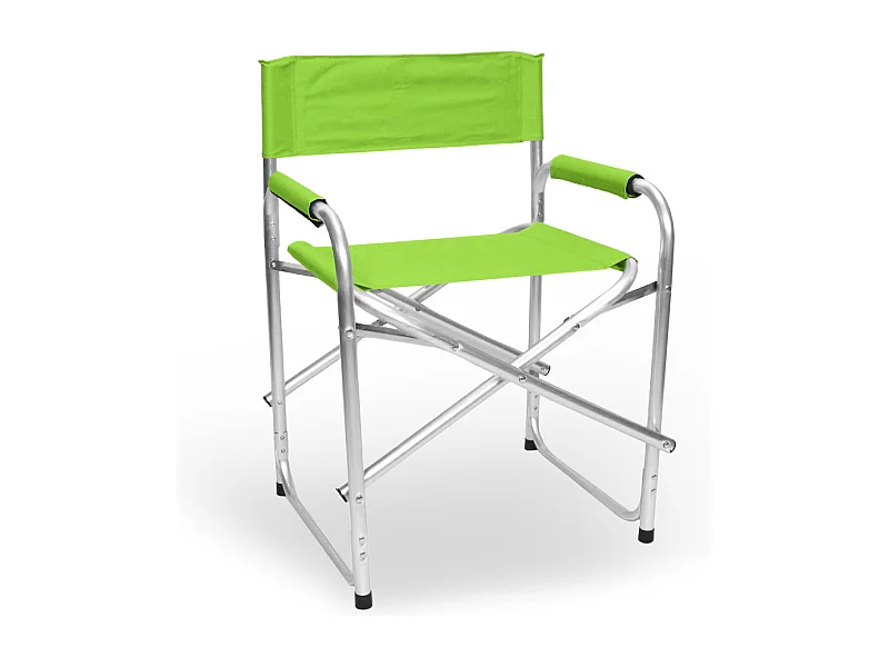 Sedia relax pieghevole Regista in alluminio con rivestimento in textilene verde