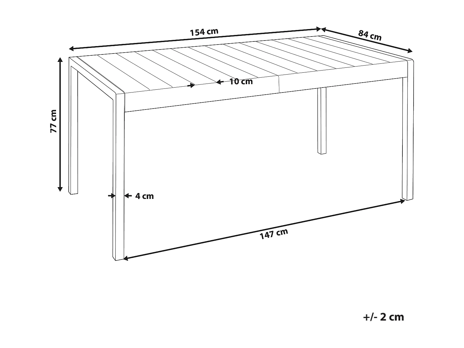 Table de salle à manger de jardin BARTICA 154 cm 84 cm Noir