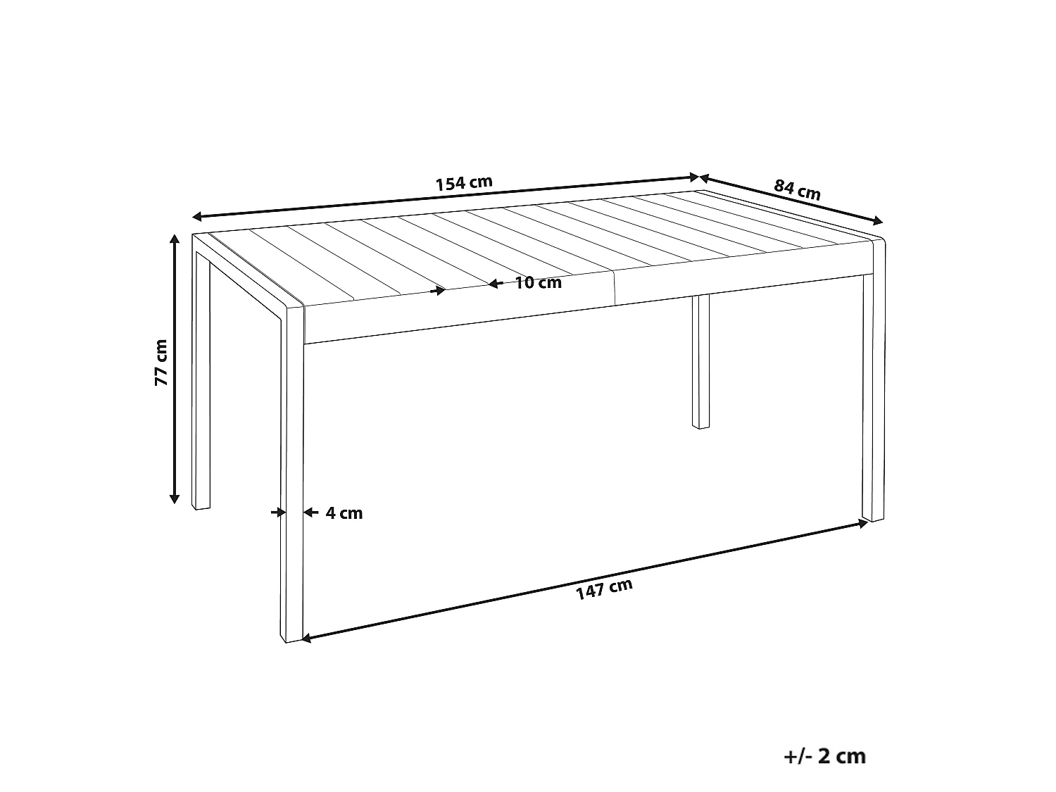Table de salle à manger de jardin BARTICA 154 cm 84 cm Noir