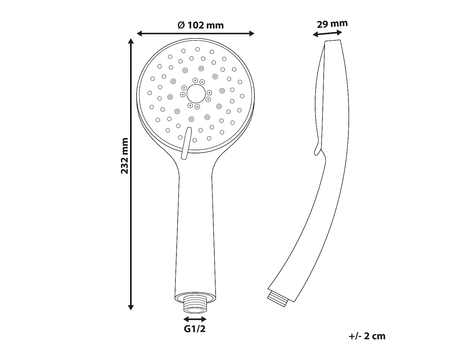 Kit de pommeau de douche avec tuyau flexible TAMUSHAL 3 modes Doré