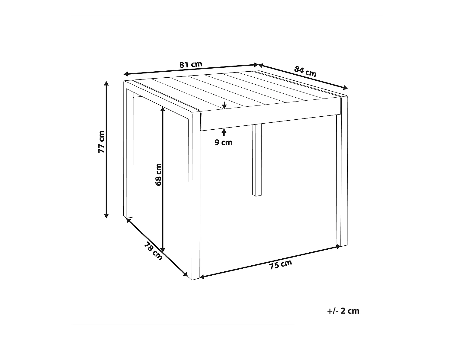 Table de salle à manger de jardin BARTICA 81 cm 84 cm Gris