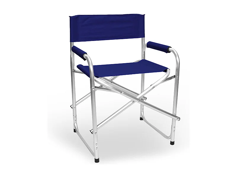 Sedia relax pieghevole Regista in alluminio con rivestimento in textilene blu