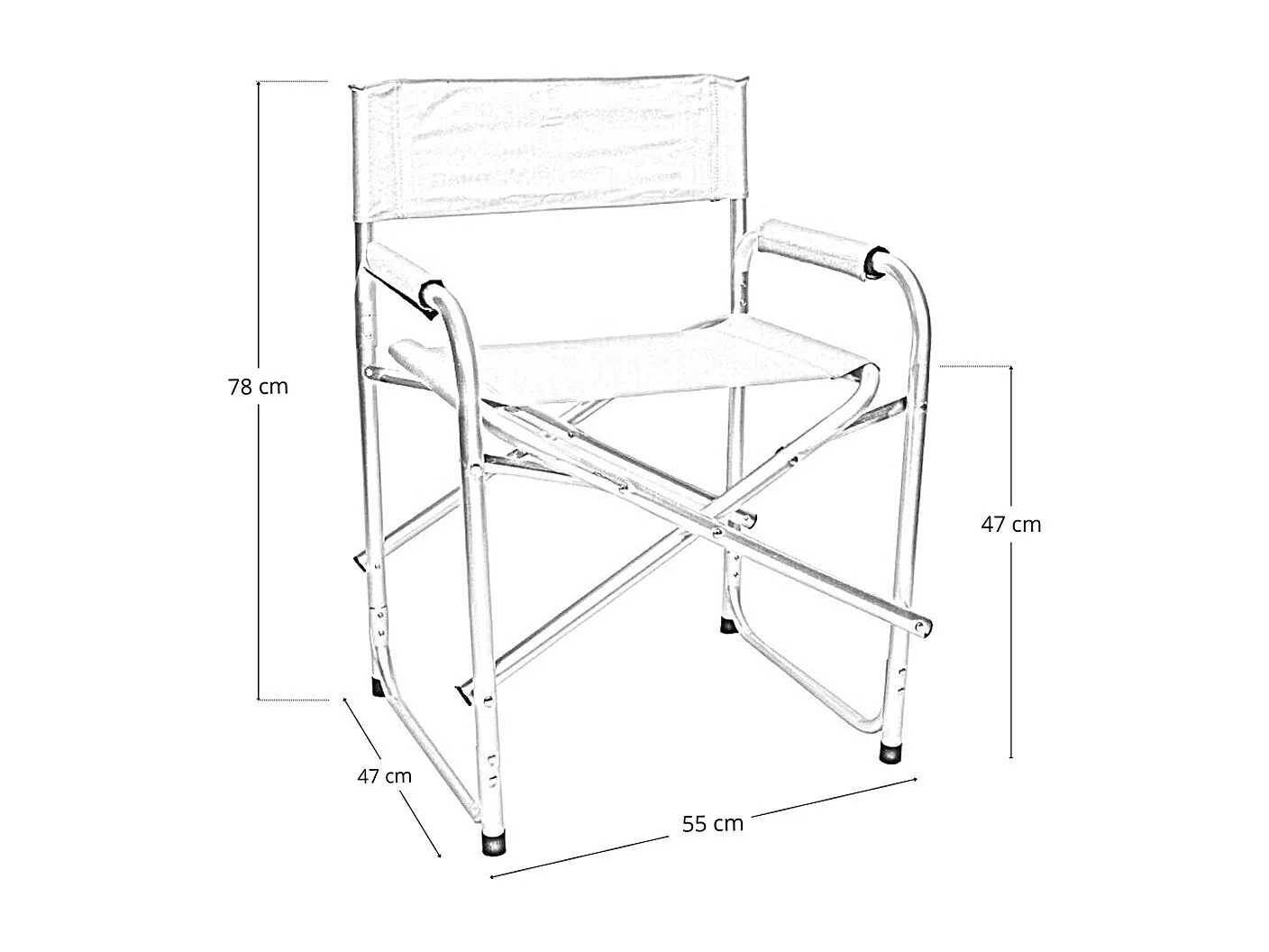 Sedia relax pieghevole Regista in alluminio con rivestimento in textilene blu