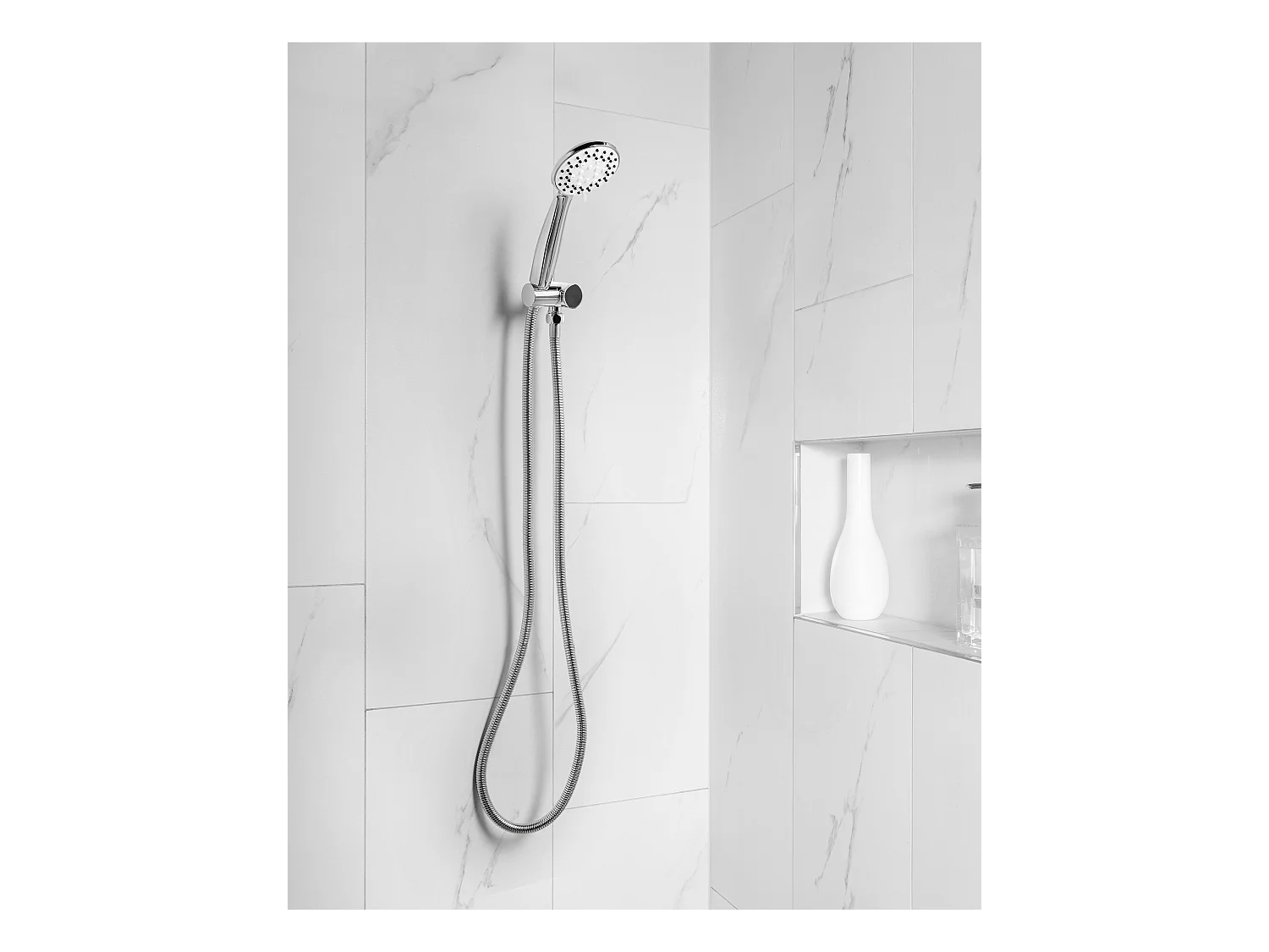 Kit de pommeau de douche avec tuyau flexible MACAY 3 modes Argenté