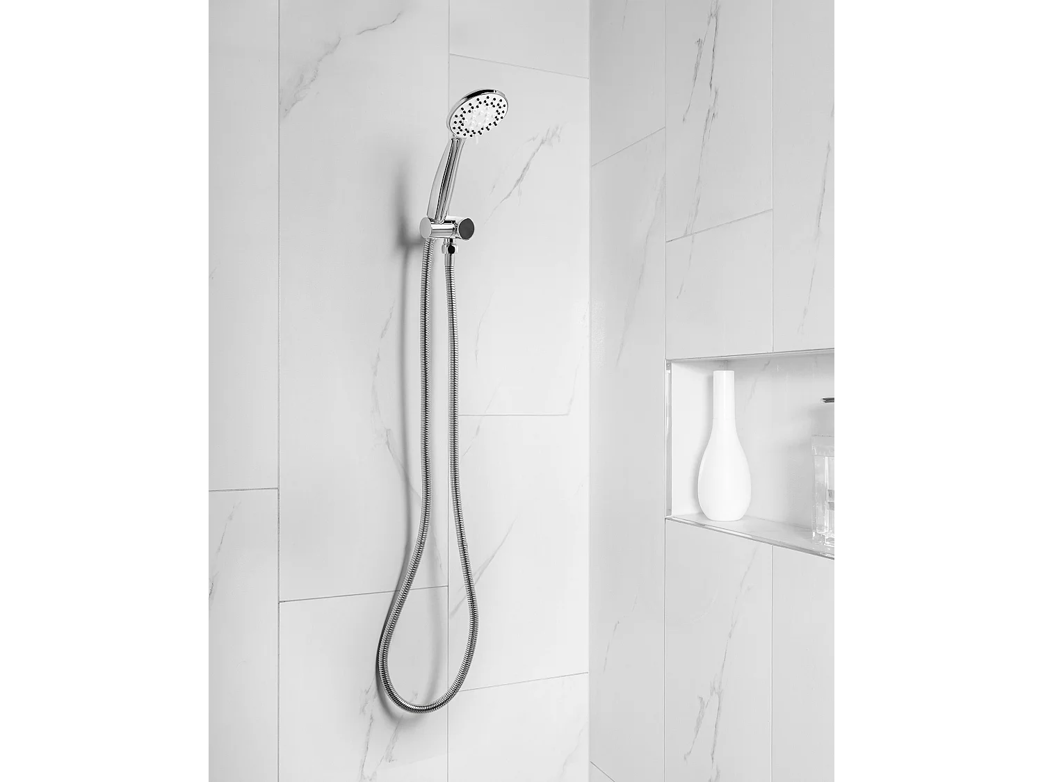Shower Head and Hose Kit MACAY 3-function Silver