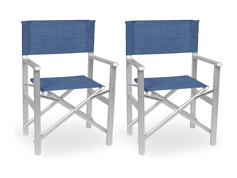 Sedia Regista Ketty in alluminio con seduta e schienale in textilene blu x 2