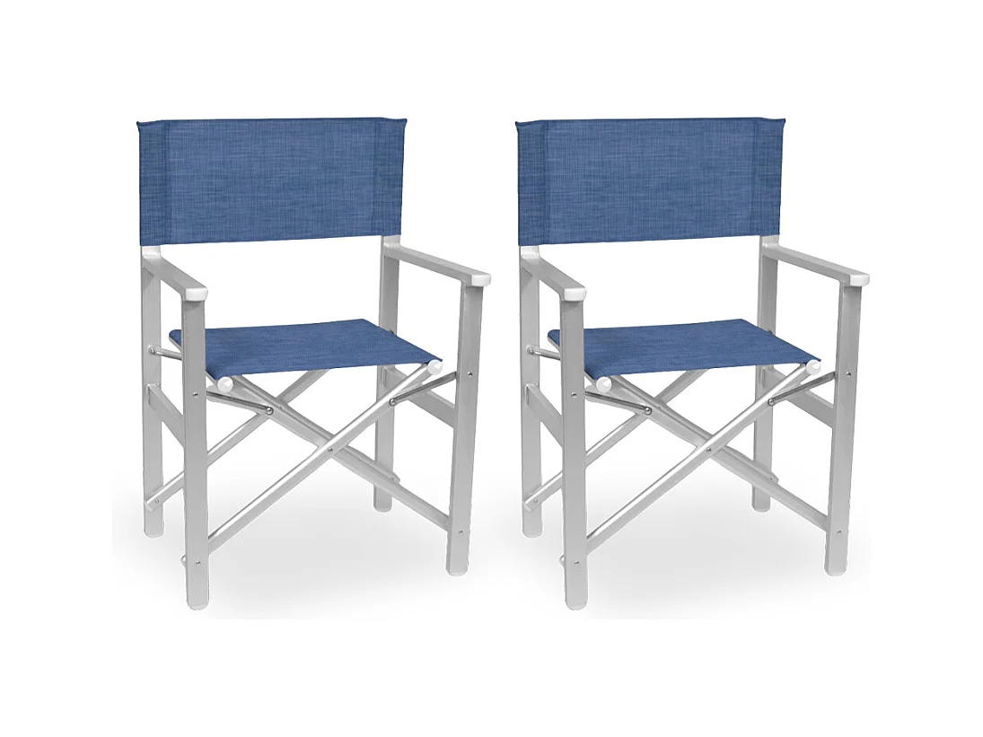 Sedia Regista Ketty in alluminio con seduta e schienale in textilene blu x 2