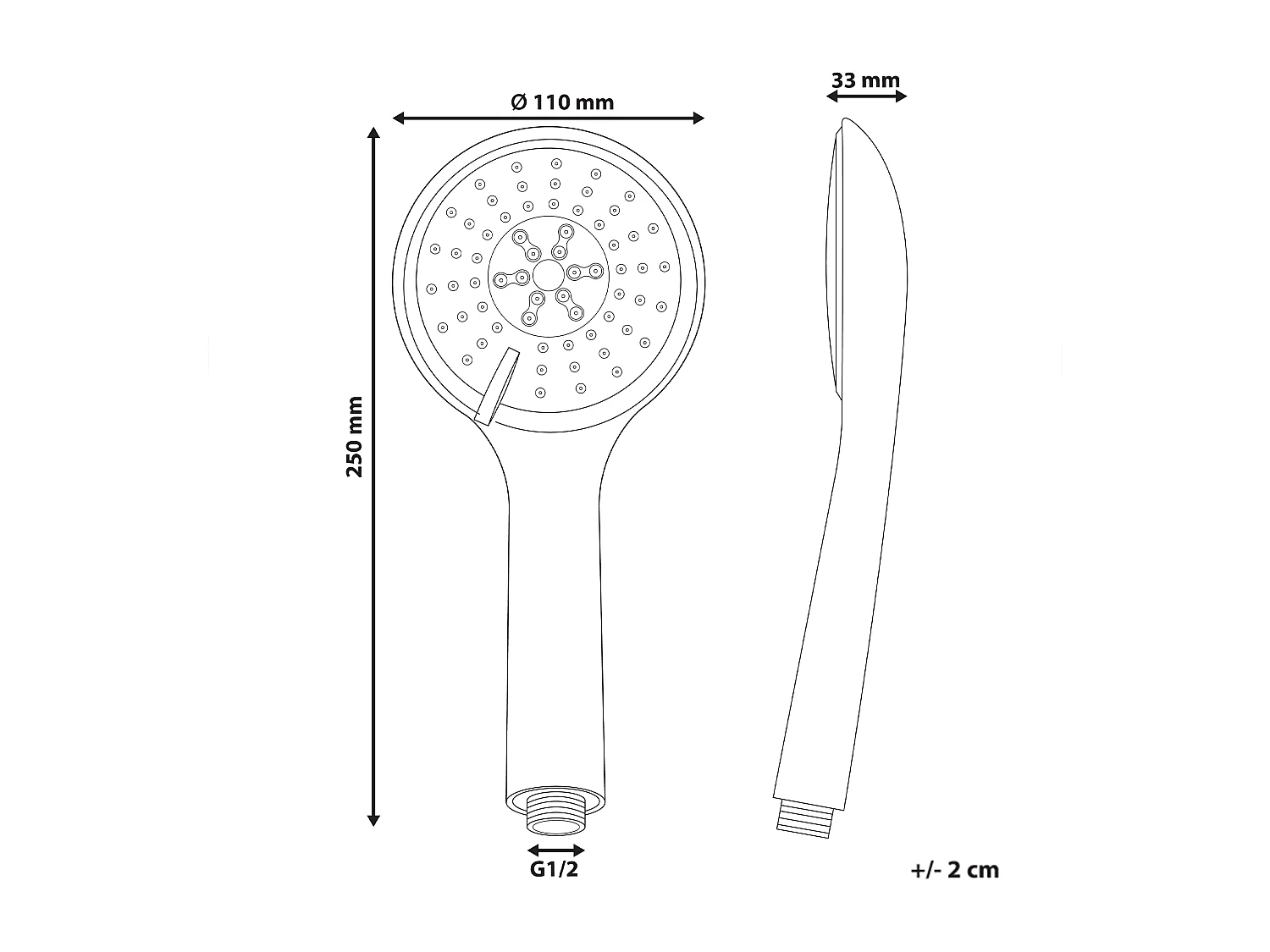 Kit de pommeau de douche avec tuyau flexible TUMPLE 3 modes Doré