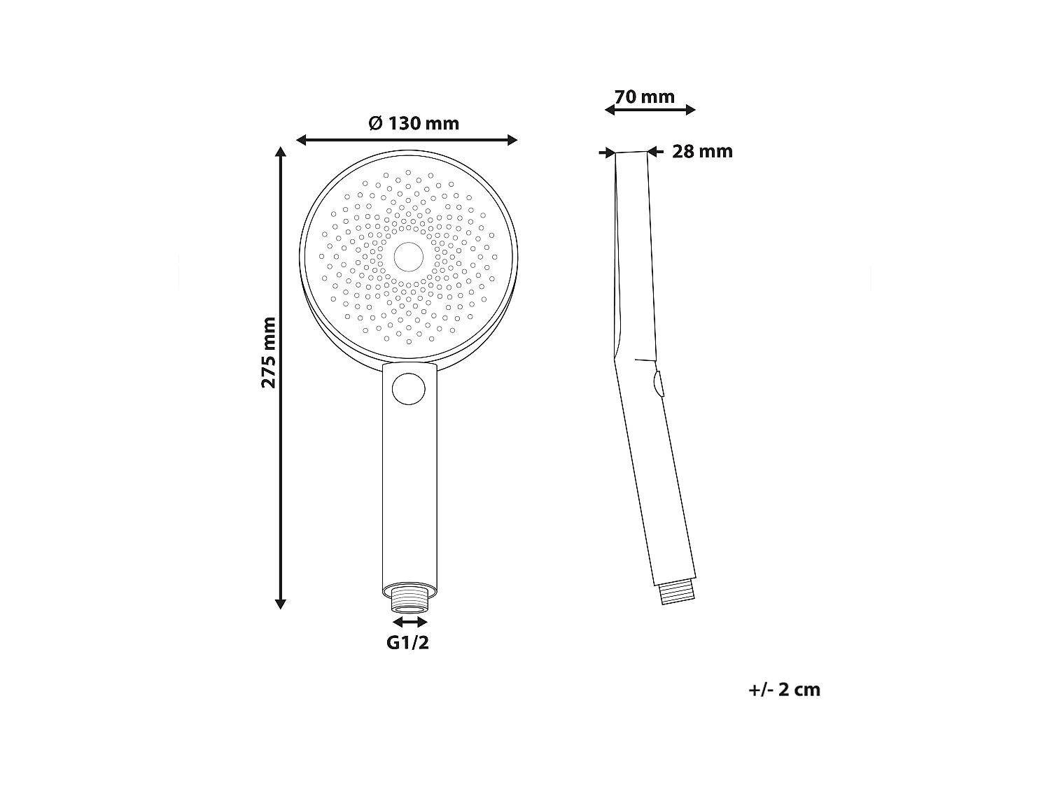 Kit de pommeau de douche avec tuyau flexible UYUCA 4 modes Noir