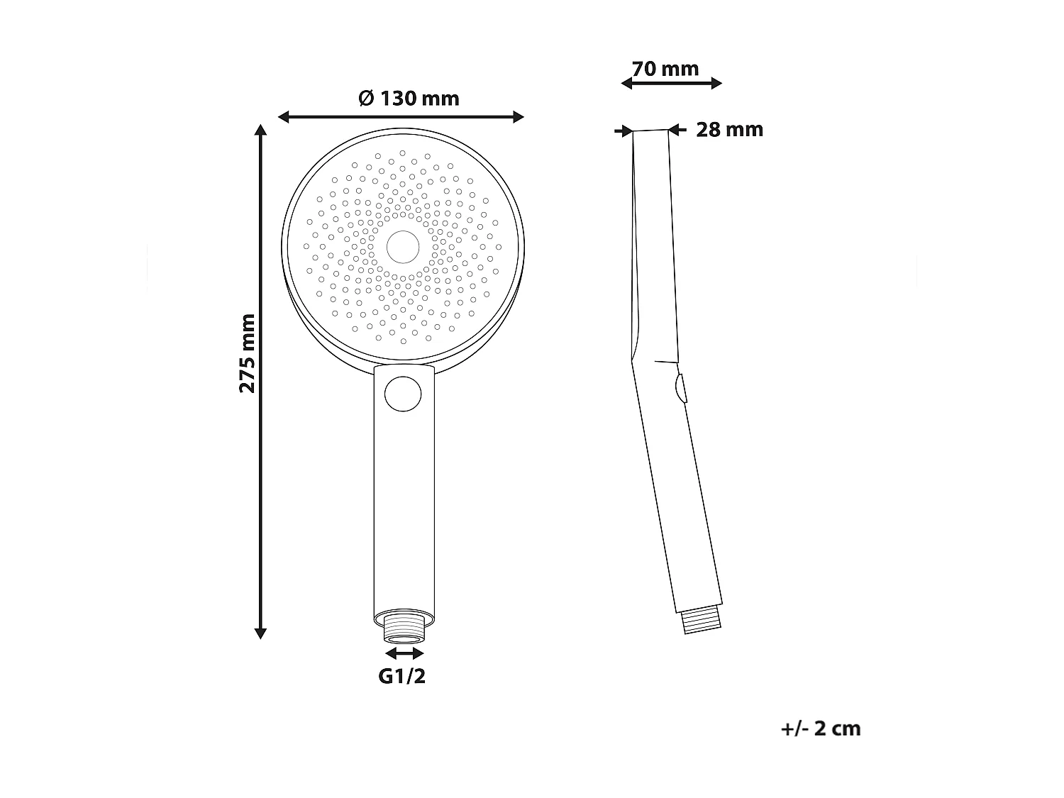 Kit de pommeau de douche avec tuyau flexible UYUCA 4 modes Noir