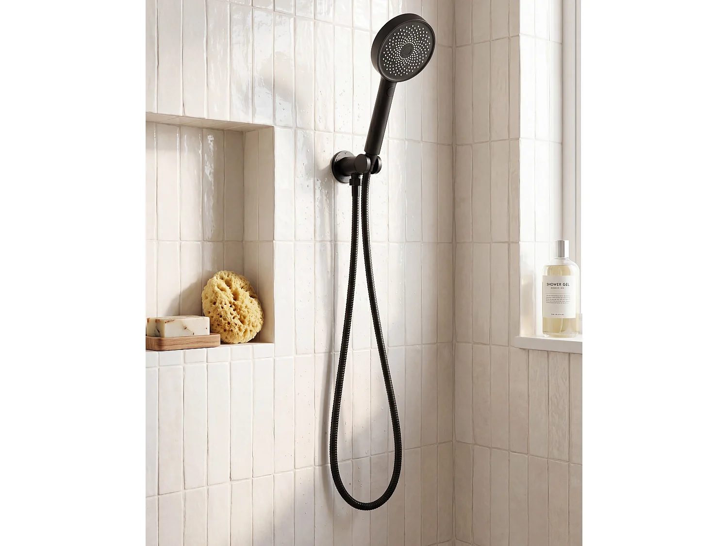 Shower Head and Hose Kit UYUCA 4-function Black