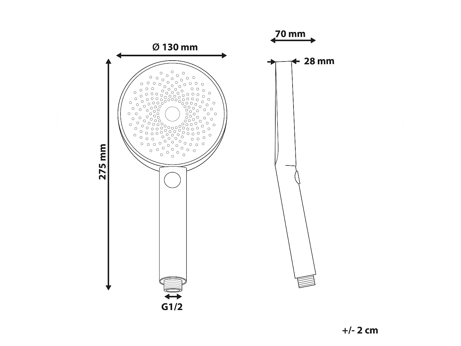 Shower Head and Hose Kit UYUCA 4-function Black