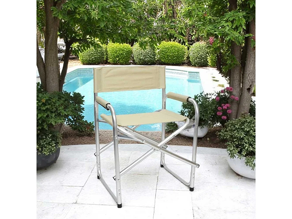 Sillón relax plegable Regista de aluminio con revestimiento de textilene beige