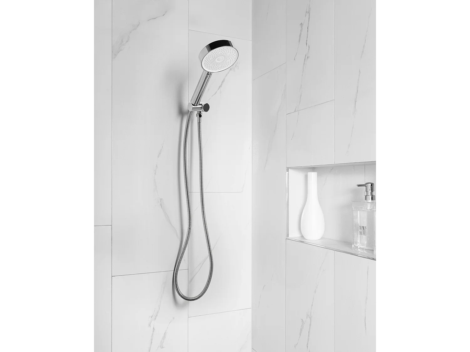 Kit de pommeau de douche avec tuyau flexible UYUCA 4 modes Argenté