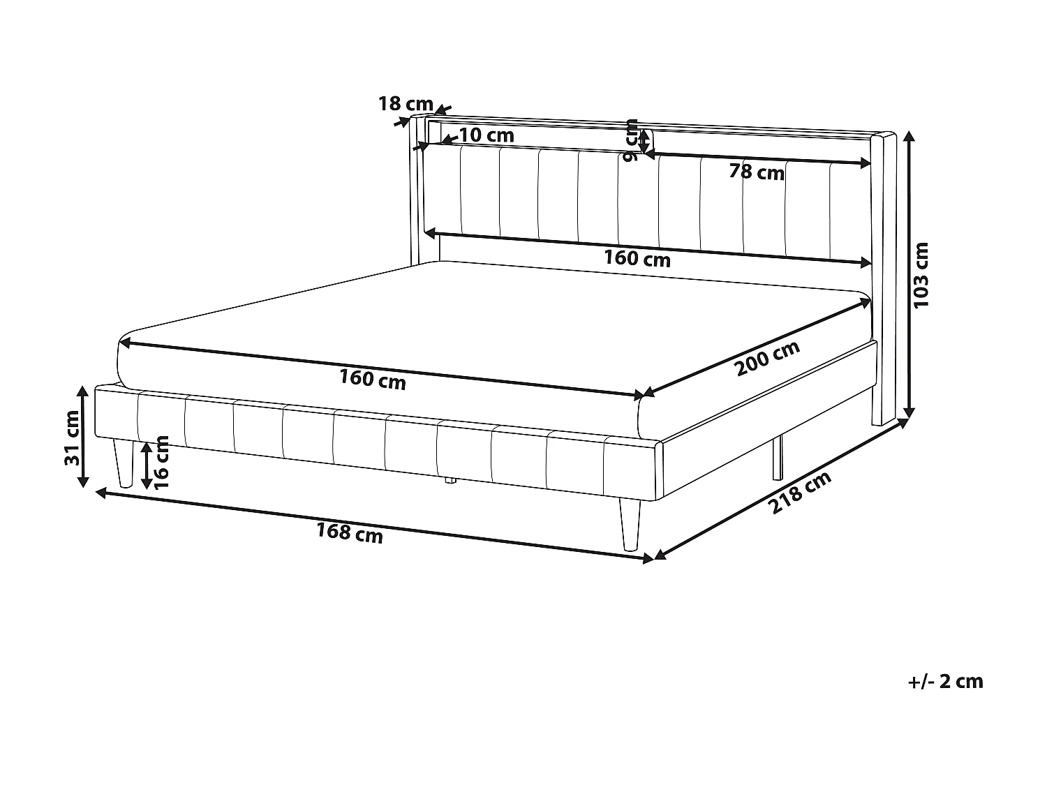 Lit avec LED Tissu BEAULIEU 160 x 200 cm avec rangement avec port USB Gris foncé