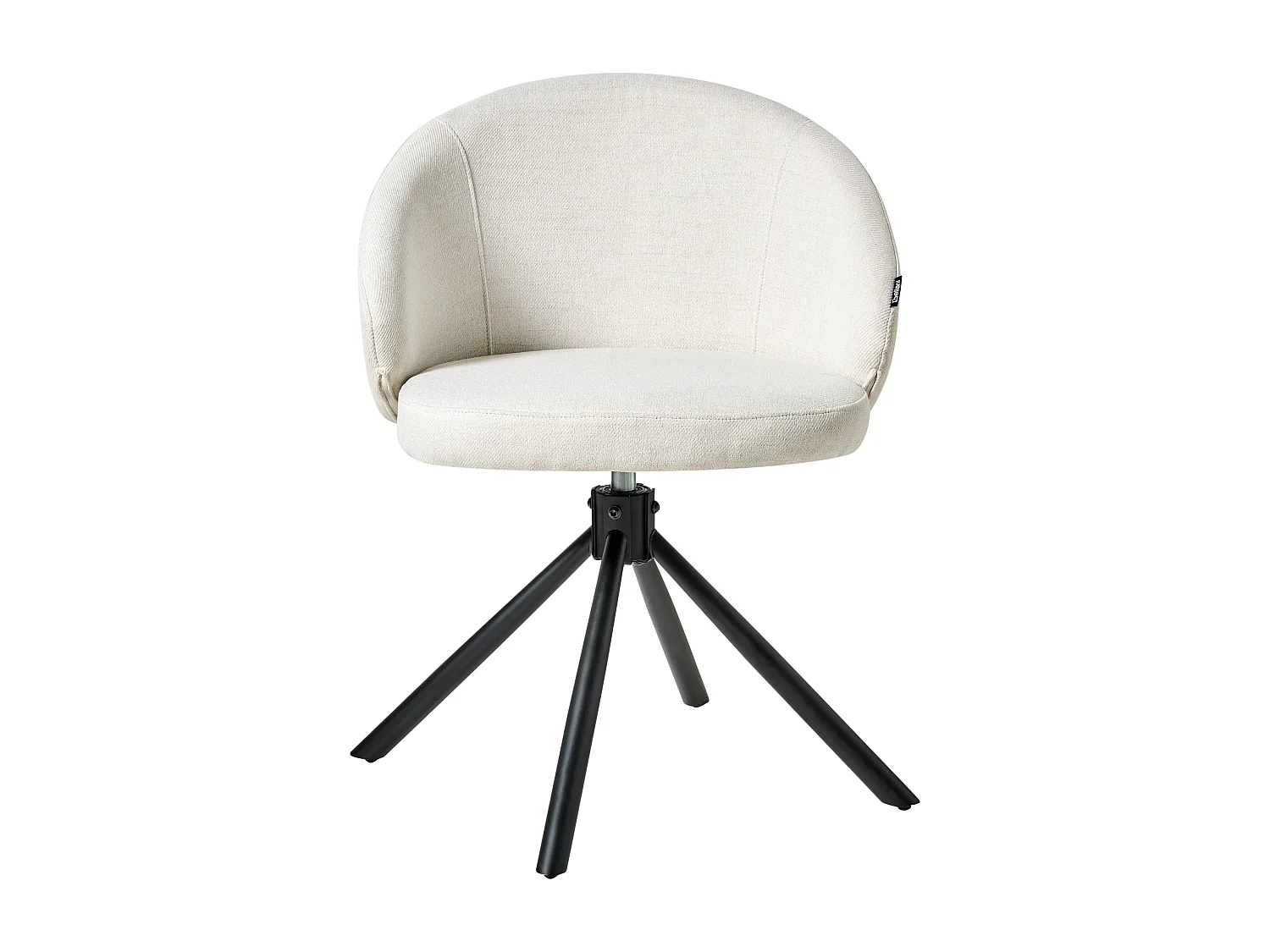 Lot de 2 chaises de salle à manger OVALO Tissu Blanc cassé