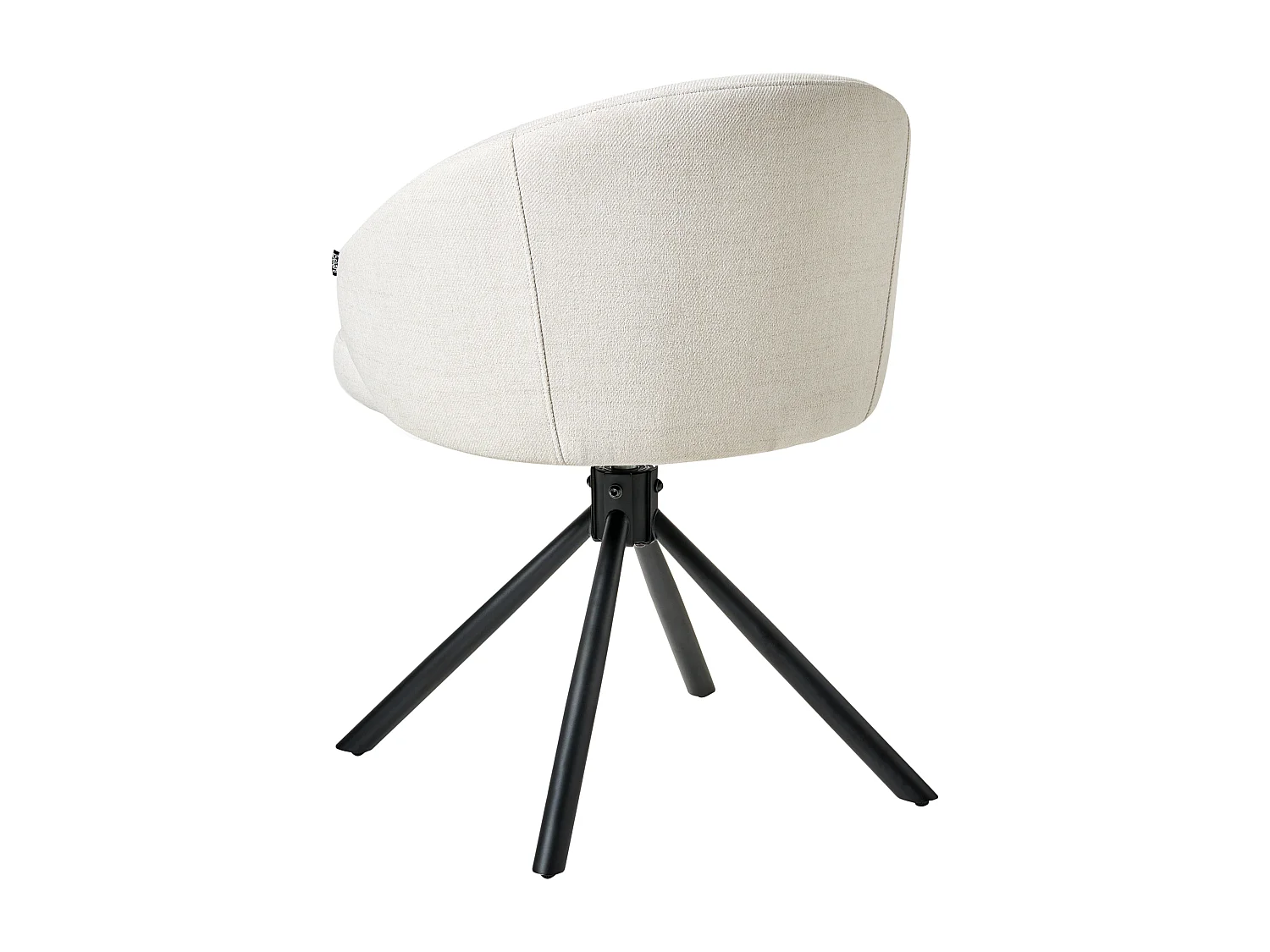 Lot de 2 chaises de salle à manger OVALO Tissu Blanc cassé