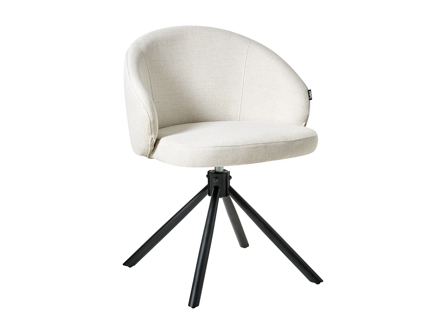 Lot de 2 chaises de salle à manger OVALO Tissu Blanc cassé