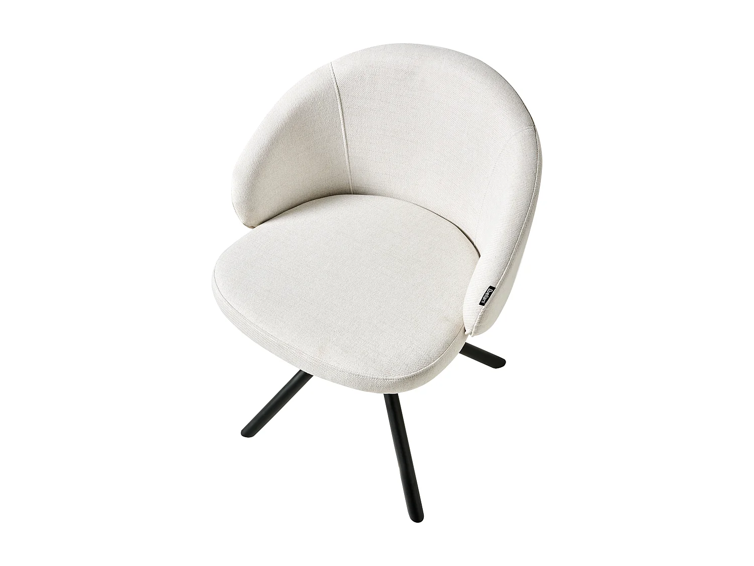 Lot de 2 chaises de salle à manger OVALO Tissu Blanc cassé