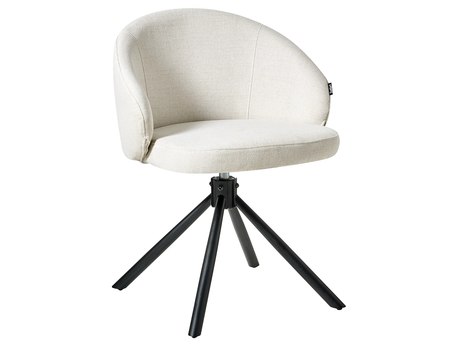 Lot de 2 chaises de salle à manger OVALO Tissu Blanc cassé