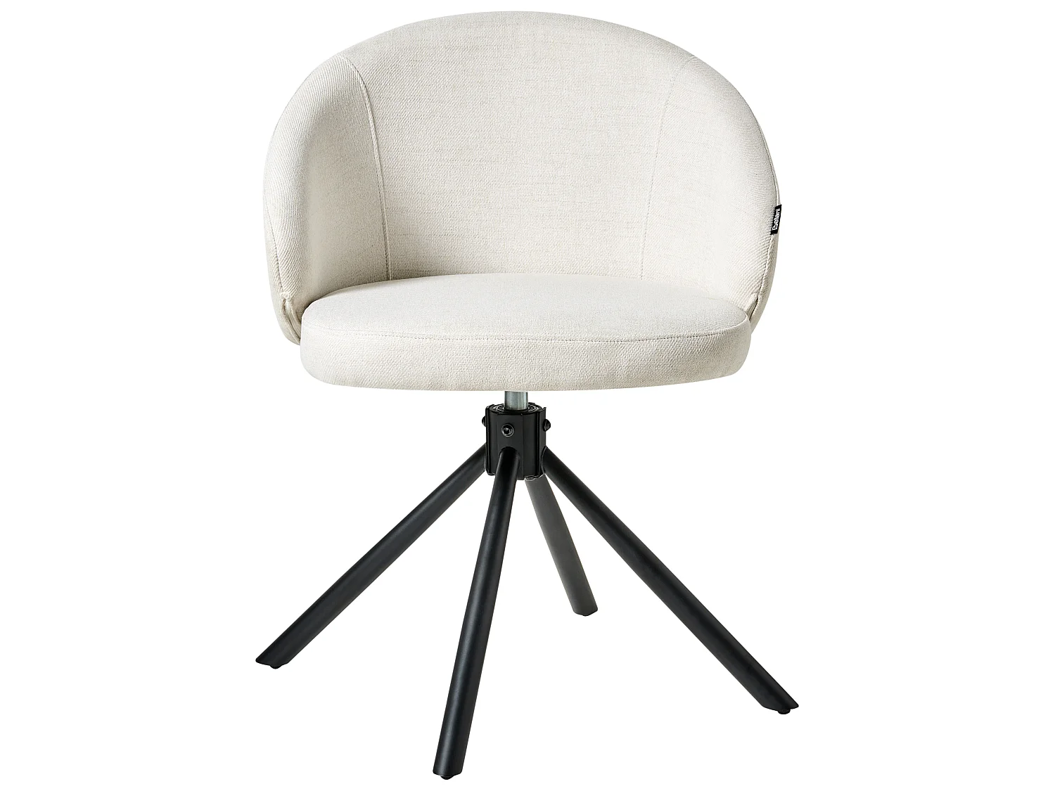 Lot de 2 chaises de salle à manger OVALO Tissu Blanc cassé