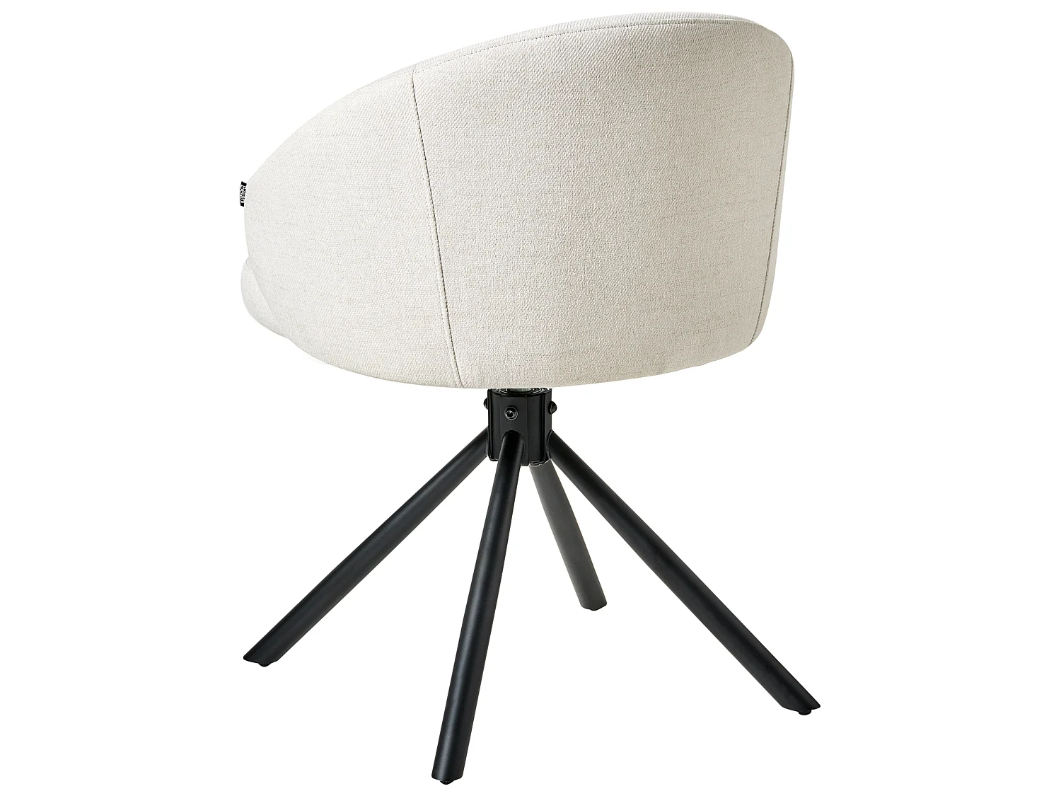 Lot de 2 chaises de salle à manger OVALO Tissu Blanc cassé