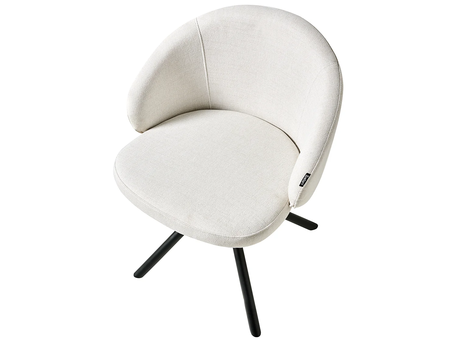 Lot de 2 chaises de salle à manger OVALO Tissu Blanc cassé