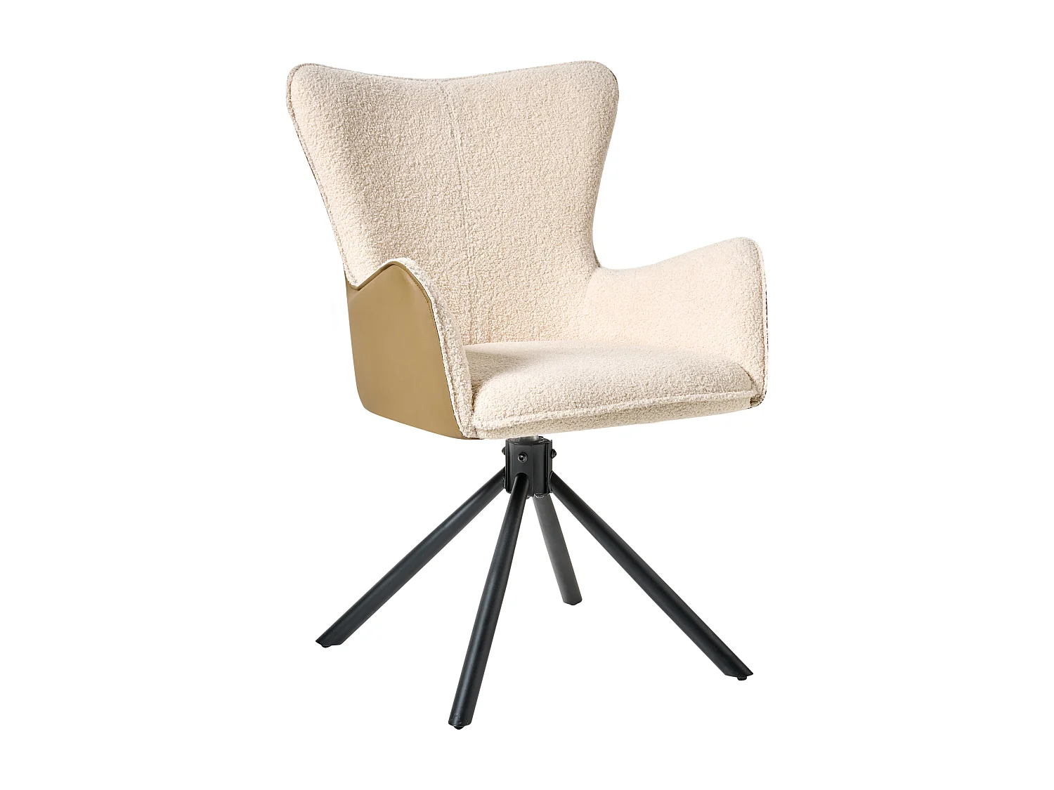 Lot de 2 chaises de salle à manger NOVI Bouclé Beige clair