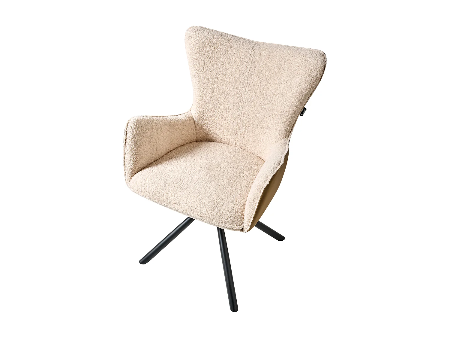 Lot de 2 chaises de salle à manger NOVI Bouclé Beige clair
