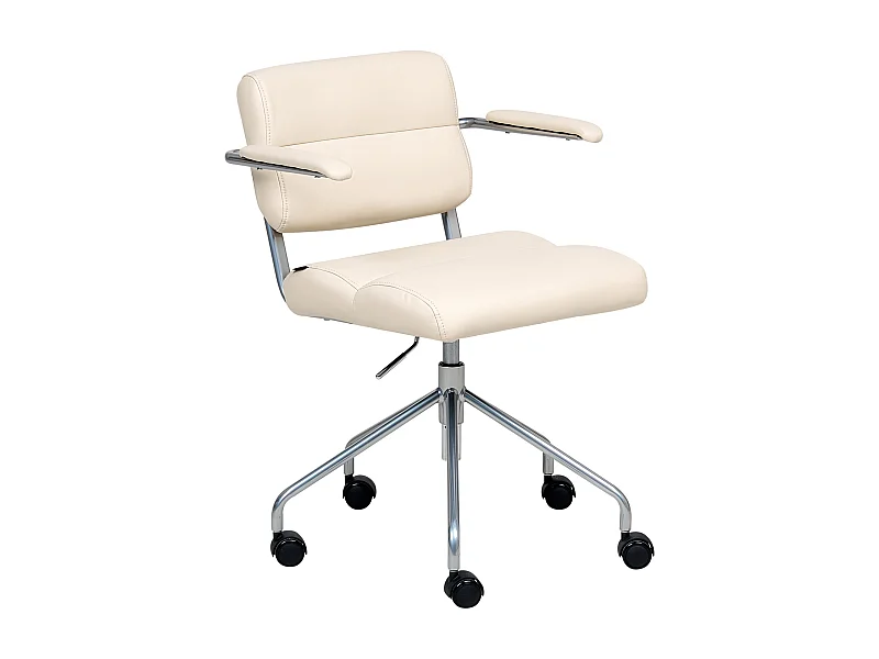 Chaise de bureau CANDOR Cuir PU Blanc cassé