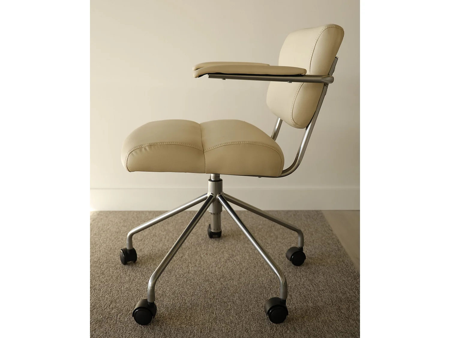 Desk Chair CANDOR Faux Leather Off-White