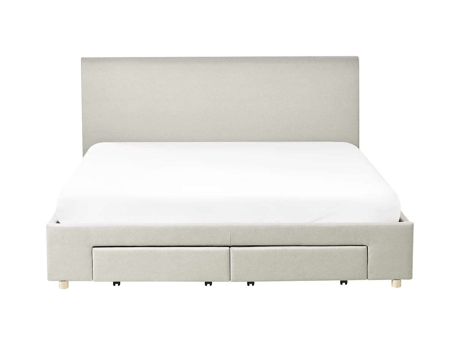 Lit avec tiroirs de rangement Tissu SOUTRIN 180 x 200 cm Beige