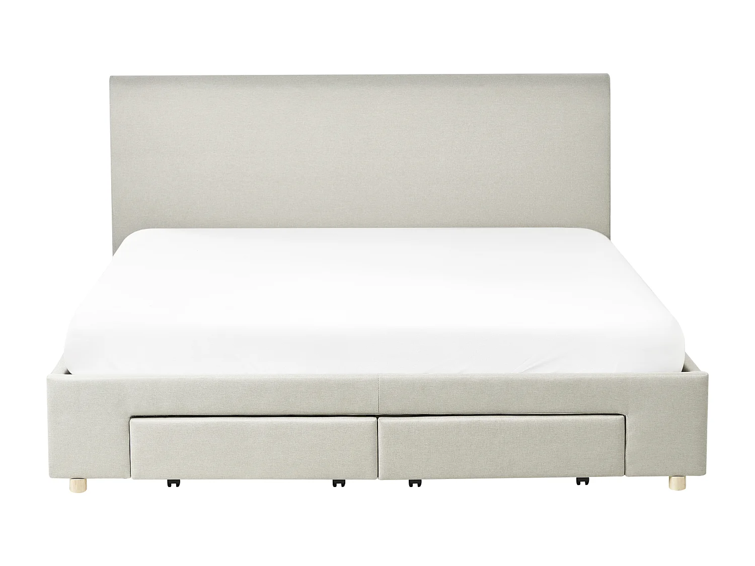 Lit avec tiroirs de rangement Tissu SOUTRIN 180 x 200 cm Beige