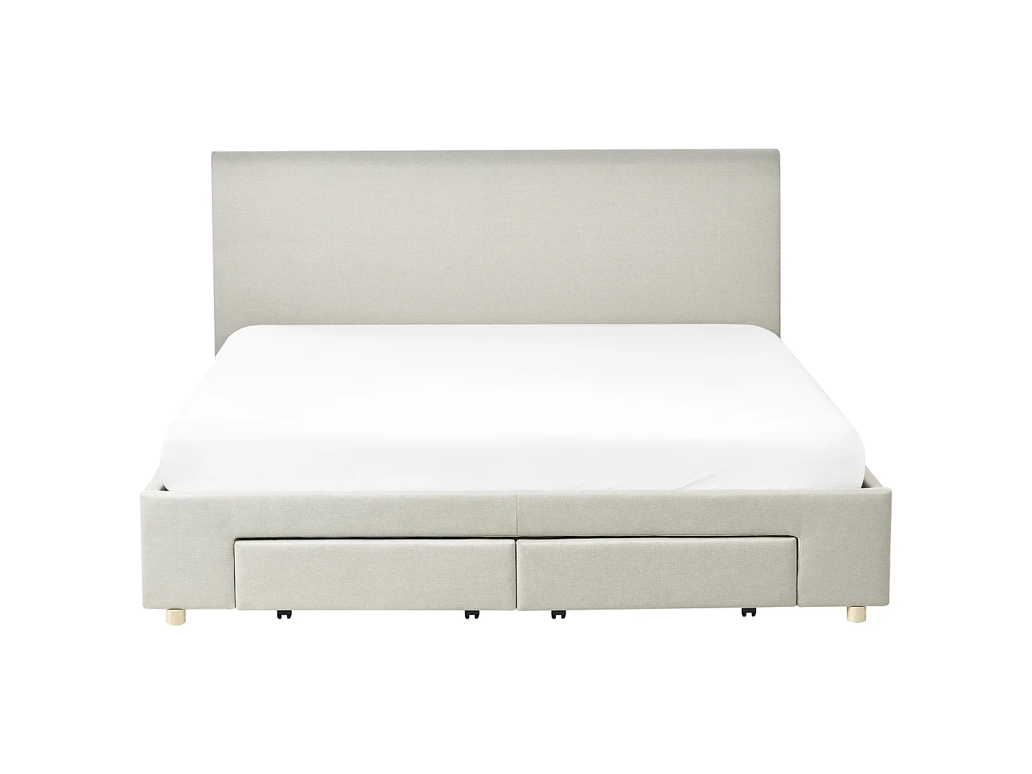 Lit avec tiroirs de rangement SOUTRIN Tissu Beige 180 x 200 cm