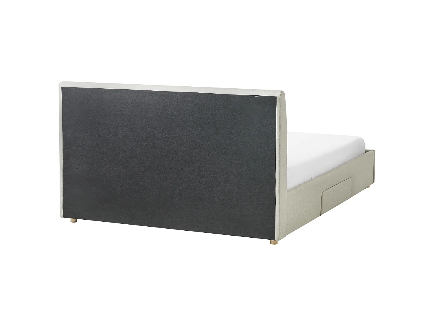 Lit avec tiroirs de rangement SOUTRIN Tissu Beige 180 x 200 cm