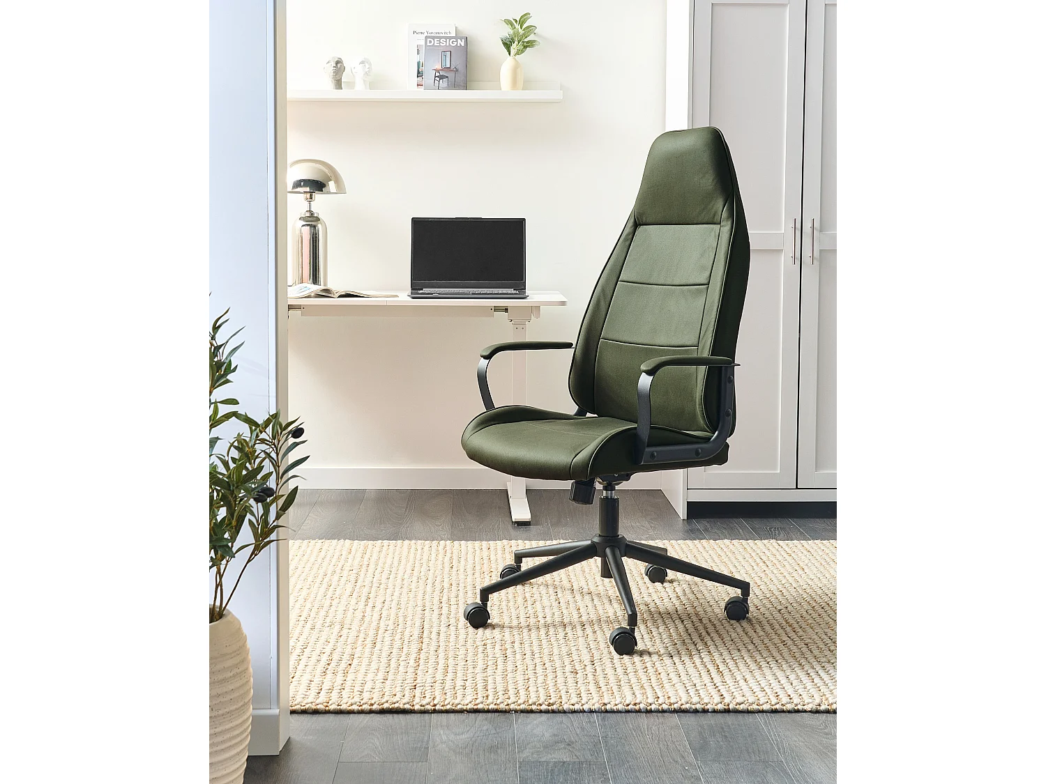 Chaise de bureau REBEL Tissu Vert foncé