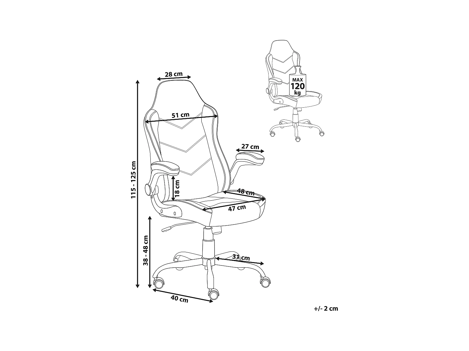 Chaise de bureau TRIUMPHER Cuir PU Blanc cassé