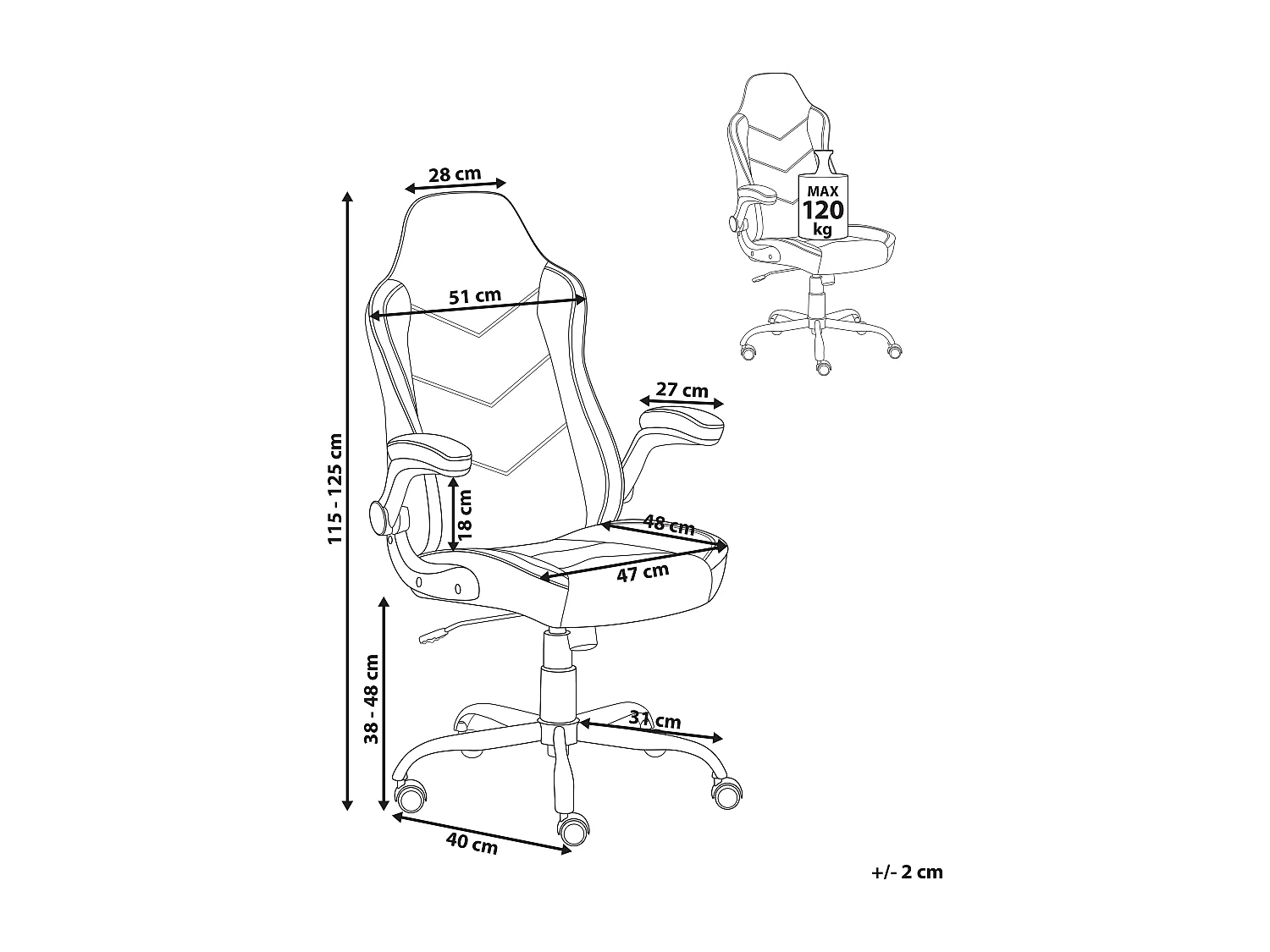 Chaise de bureau TRIUMPHER Cuir PU Blanc cassé