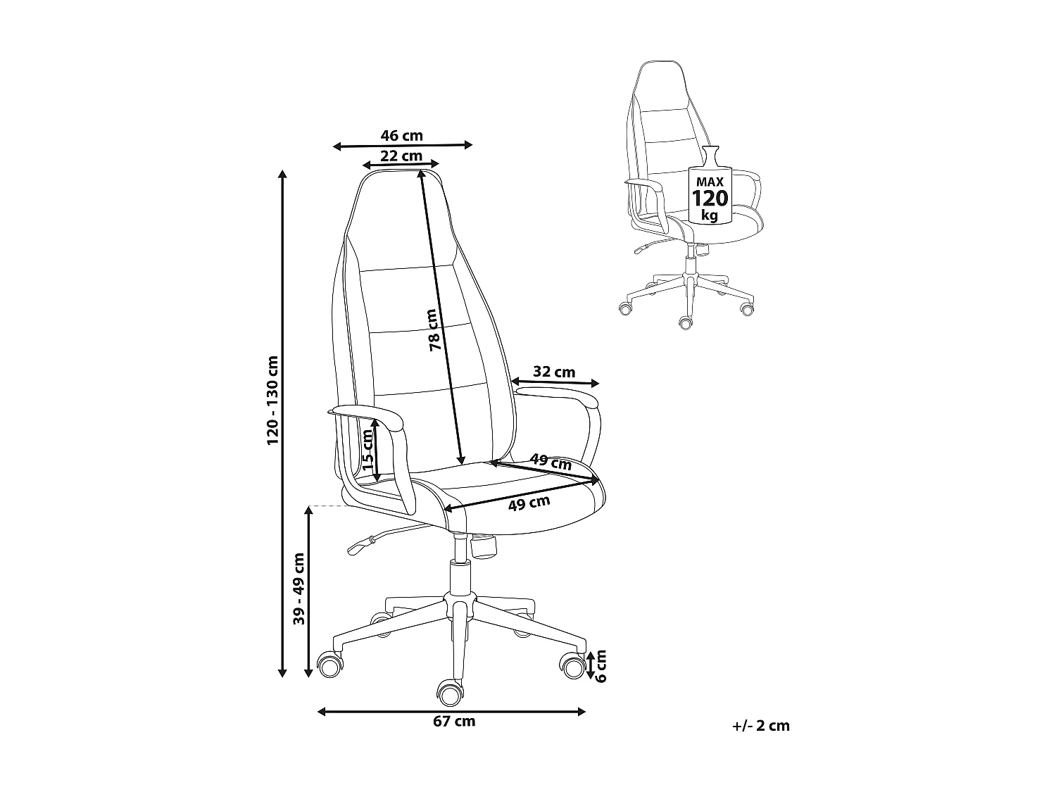 Chaise de bureau REBEL Tissu Blanc cassé