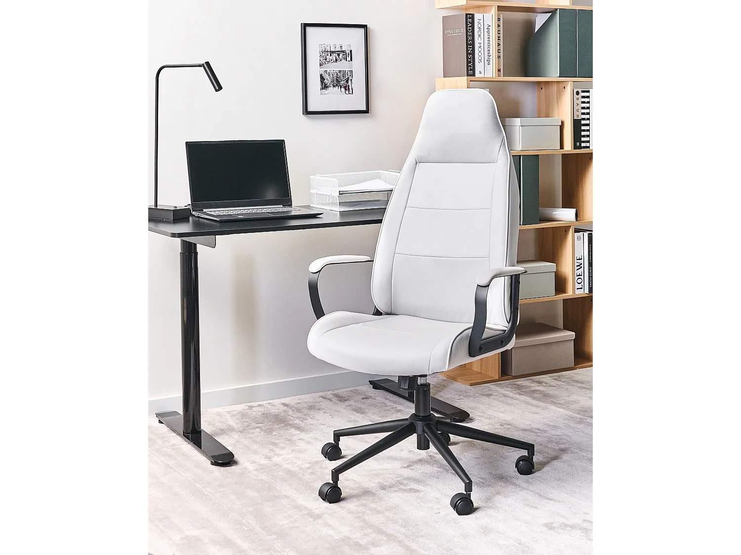 Chaise de bureau REBEL Tissu Blanc cassé