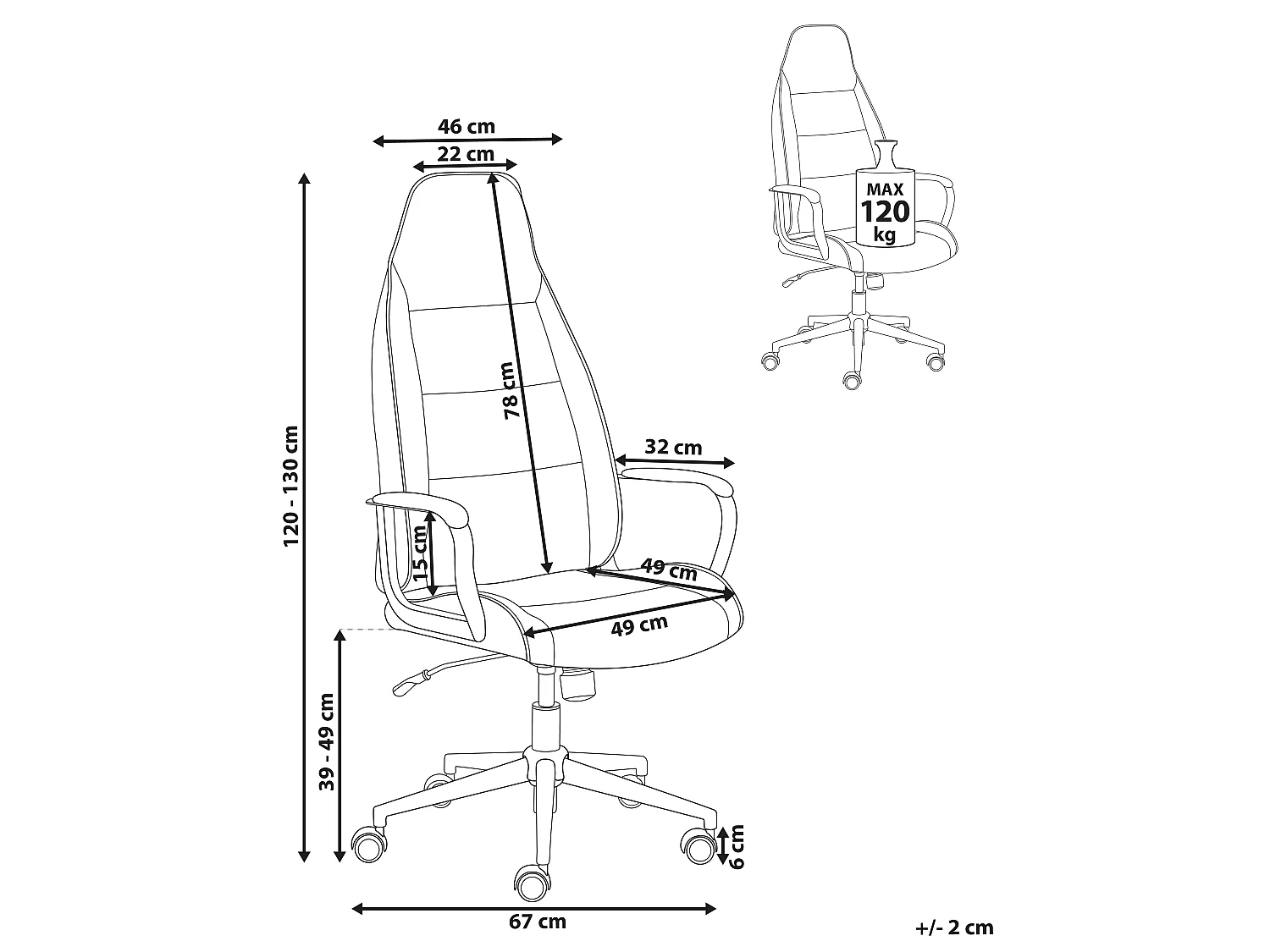 Office Chair REBEL Fabric Off-White