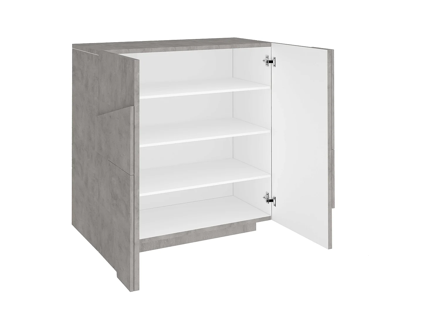 Meuble chaussure d'entrée 2 portes design moderne béton 16 paires de chaussures Ping C16