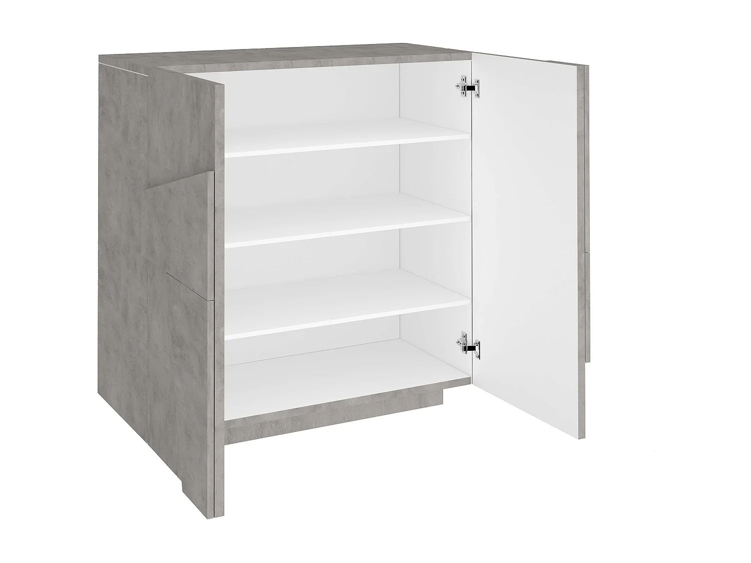 Meuble chaussure d'entrée 2 portes design moderne béton 16 paires de chaussures Ping C16