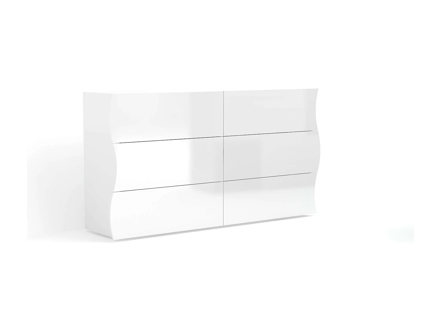 Commode chambre 6 tiroirs blanc moderne Onda Sideboard